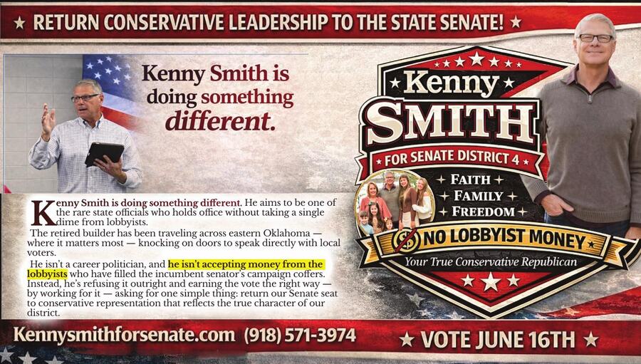 Kenny Smith campaign pushcard preview